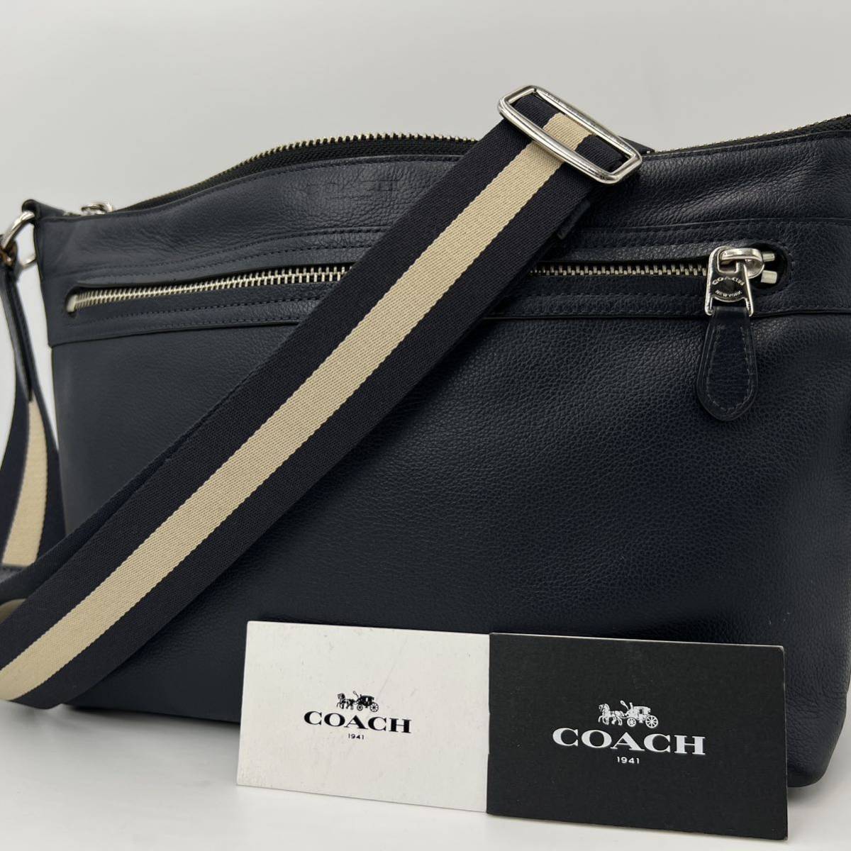 コーチ【COACH】メッセンジャーバッグ ショルダーバッグ ネイビー☆464 ...