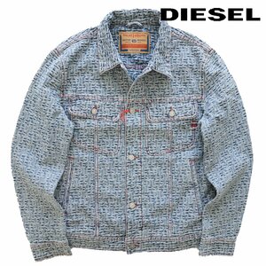 2023◆最新◆ディーゼル◆DIESEL ロゴ モノグラム が際立つ デニム トラッカー ジャケット D-Barcy Gジャン M◆ディーゼル ジーンズ