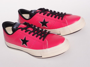 デッド!! ＵＳ 5 1/2 / 24ｃｍ 未使用!! 90s 初期タグ 日本製 converse ワンスター ピンクｘ黒