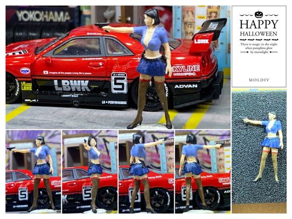 1:64 お買い得品 婦人警官風 精密 セクシーフィギュア トミカサイズ ジオラマ 日本未発売 ミニカー MATTELHot Wheels