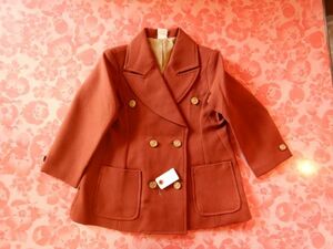 RETRO 子供服　012020 茶 ジャケット ブレザー5号　男女　未使用　日本製　MADE IN JAPAN 昭和レトロ