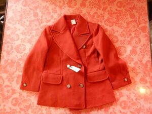 RETRO 子供服　012009 赤ジャケット 13505 SIZE7 ダブル　男女　未使用　日本製　MADE IN JAPAN 昭和レトロ