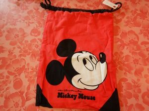 retro巾着　021503 Mickey Mouse Disney ディズニー　ミッキーマウス　ART WELD 29xh39cm 日本製　made in japan 昭和レトロ