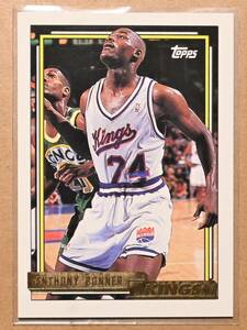ANTHONY BONNER (アンソニー・ボナー) 1992 topps トレーディングカード【NBA,サクラメント・キングス,Sacramento Kings】 
