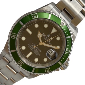 ロレックス ROLEX サブマリーナ ファット4 ビックスイス 16610LV ブラック/シルバー/グリーン 腕時計 メンズ 中古