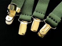 新品 USA製 サスペンダーファクトリー ラバーベルト 伸縮性素材 アメリカ製　　SUSPENDER FACTORY MADE IN USA オリーブ 玉7065_画像3