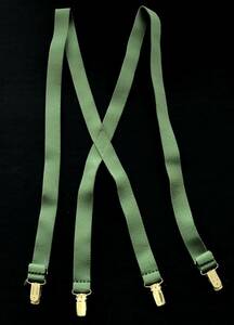 新品 USA製 サスペンダーファクトリー ラバーベルト 伸縮性素材 アメリカ製　　SUSPENDER FACTORY MADE IN USA オリーブ 玉7065