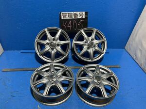 〈K405〉ホイール4本セット　MILLOUS 13インチ4.00B オフセット＋42 PCD4H100 ハブ67mm ボルト穴13mm