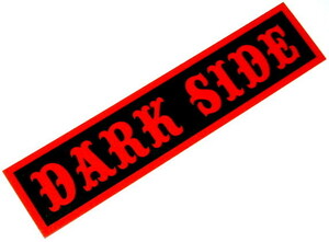 新品 アウトロー バイカー スラング ステッカー 「Dark Side」 (赤×黒) FTW スカルフライト ウェストライド ハーレーダビッドソン バイク