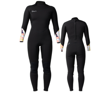 オニールレディーススーパーフリークべストウェットスーツ長袖長丈背中バックジップ3*2mmジャージ/ジャスミン L WSS-116A3