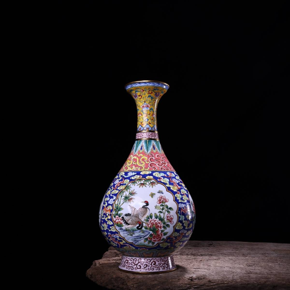 ポイントキャンペーン中 珍品 古銅製鶴首 一輪挿し 花瓶 美品