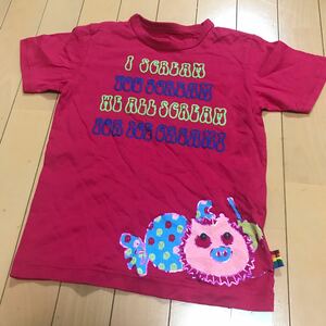  new goods * Boo Foo Woo back a Ray * short sleeves T-shirt * embroidery up like. hand *130 pink 