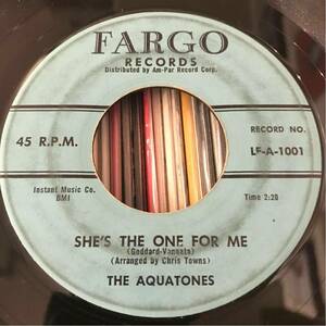 THE AQUATONES Orig 7inch SHE’S THE ONE FOR ME Doo wop ロカビリー