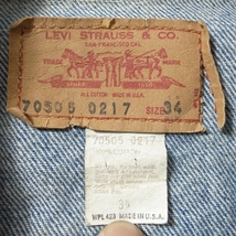 USA製 ヴィンテージ Levis リーバイス 70505 デニムジャケット 34 / Gジャン インディゴ 80s 90s 3rd_画像5