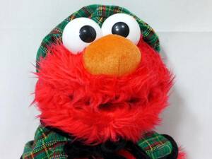 H7* soft toy * sesame Elmo 3L check pattern BIG*45cm