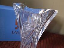 ラスカ ボヘミアガラス フラワーベース 花瓶 重厚 カットガラス / チェコ製_画像4
