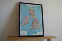 イギリス ポスター 地図 UK グレートブリテン 英国 ＊額はついていません 7K28_画像1