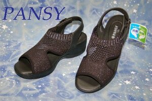 [SALE] pansy * stretch knitted * thickness bottom Flat * back belt sandals BB5977 BLACK L* new goods *