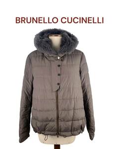 ●私物品セール●Used本物●ブルネロ クチネリ●BRUNELLO CUCINELLI●ファーダウンジャケット●IT４０サイズ●