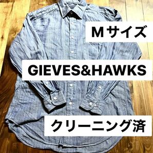 ギーブス&ホークス　ストライプシャツ　クリーニング済　Mサイズ