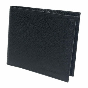 LONGCHAMP ロンシャン レザー 二つ折り財布 札入れ 3508-021-047 ブラック メンズ 財布 新古品 未使用 aq7617