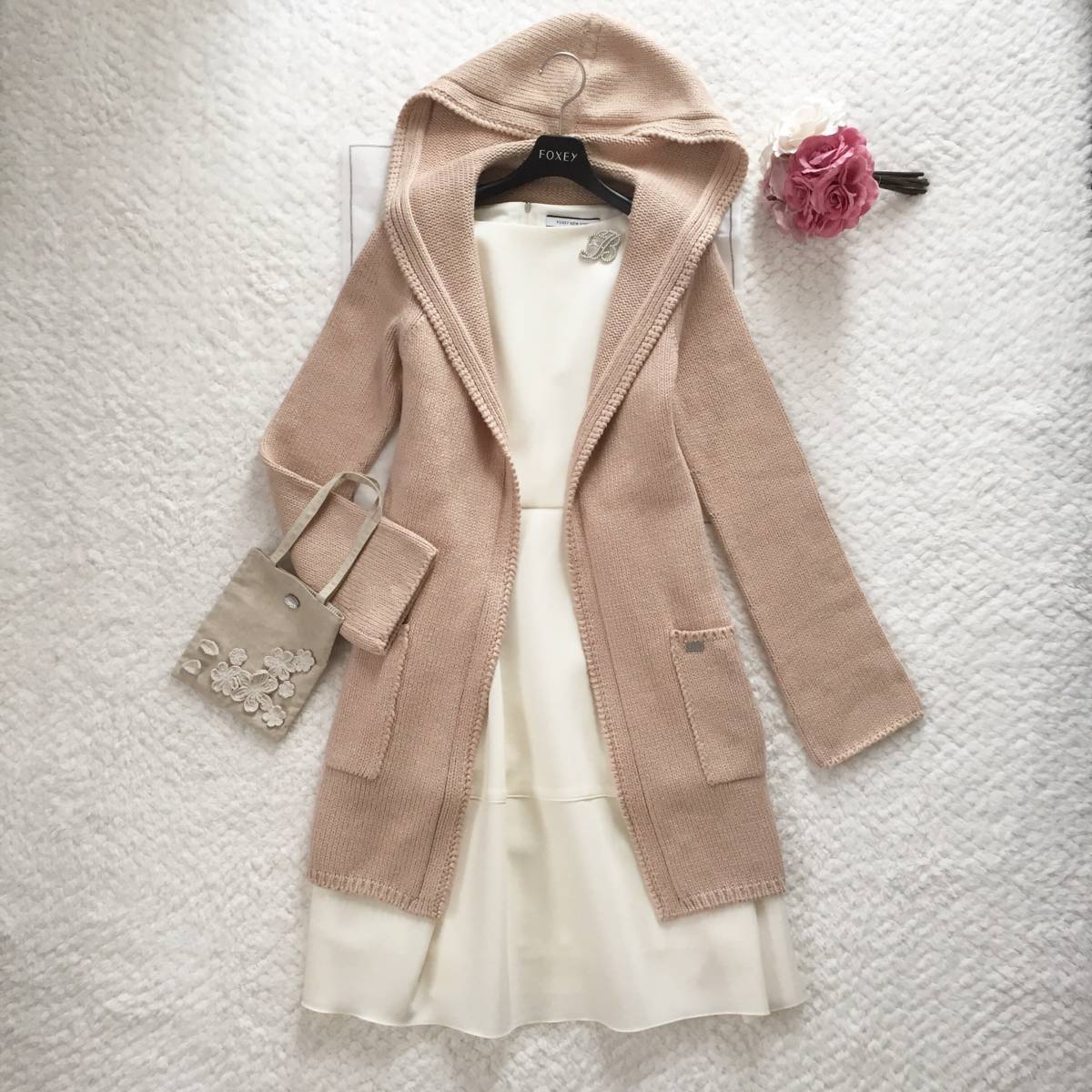 FOXEY DOUBLE NECKロングカーディガン希少42 超美品 まとめ買い