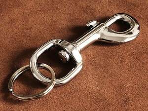  silver iron .na ska n key holder (L size ) silver double ring key ring kalabina belt loop na ska n key hook two -ply can 