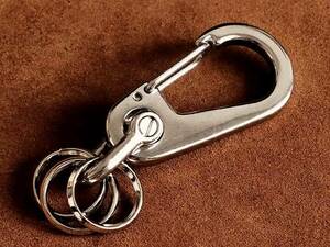  clip kalabina key holder ring 3 piece (L size ) silver double ring key ring belt loop na ska n key hook two -ply can 