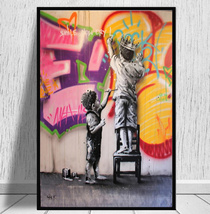  C2524 バンクシー Banksy ポップアート ストリートアート キャンバスアートポスター 50×70cm イラスト インテリア 雑貨 海外製 枠なし A_画像1