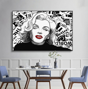  C2574 マリリン・モンロー Marilyn Monroe キャンバスアートポスター 50×70cm イラスト インテリア 雑貨 海外製 枠なし