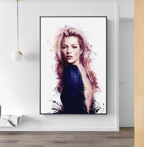  C2575 ケイト・モス Kate Moss ポップアート キャンバスアートポスター 50×75cm イラスト インテリア 雑貨 海外製 枠なし