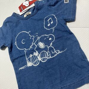 新品 スヌーピー 半袖Tシャツ デニム　インディゴ　チャーリーブラウン　peanuts