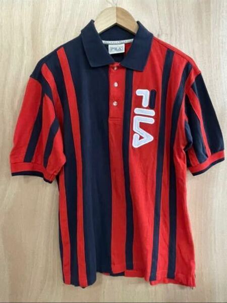 フィラ FILA 半袖　ゴルフウェアー　ポロシャツ　レア　ビッグロゴ　スポーツウェアー