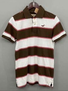  Hollister HOLLISTAR polo-shirt border men's M size short sleeves unused deterioration 