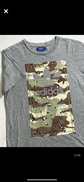 アディダス adidas アディダスオリジナルス 半袖 Ｔシャツ メンズ Oサイズ 迷彩風 穴あり ファッション 衣類