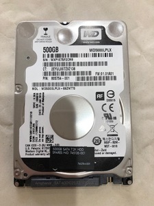 【正常7862時間】WD 500GB HDD 2.5 SATA WD5000LPLX-66ZNTT0