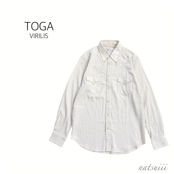 TOGA VIRILIS トーガ ビリリース . 刺繍 ウエスタン シャツ 44 日本製 送料無料
