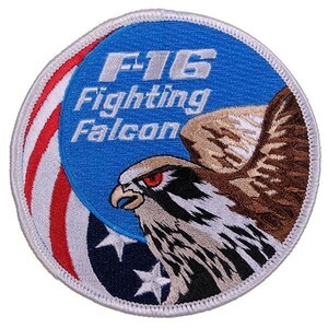 UA26 米空軍 USAF F-16 FIGHTING FALCON 多用途戦闘機 丸形 ミリタリー ワッペン パッチ ロゴ エンブレム アメリカ 米国 USA 輸入雑貨