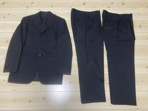 【美品】【消費税無料】スーツ 紳士 ストライブ ブラック 春秋 2パンツ PERSON’S FOR MEN
