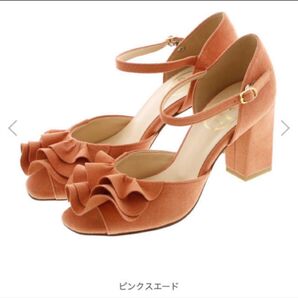 新品 ルキオネ ラッフルフリルストラップサンダル M ジェリービーンズ ヒールサンダル