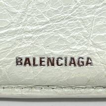 【大特価!!】 BALENCIAGA バレンシアガ 三つ折り財布 ペーパー グラフィティ PARIS パリス ホワイト 夏 海 キャンプ ブランド 鑑定済み■_画像9