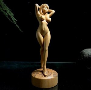 美品◆女神　ヌード　美少女 　裸婦像　女性像　彫刻工芸品　手作りデザイン　文遊びの手　置物