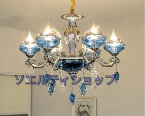 強力推薦★美品 高級水晶ペンダントライト　洋風照明　シャンデリア　北欧デザイン シーリングライト 天井照明 6灯