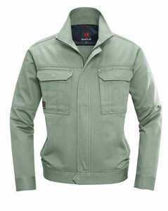 バートル 8091 長袖ジャケット アースグリーン LLサイズ 春夏用 メンズ 防縮 綿素材 作業服 作業着 8091シリーズ