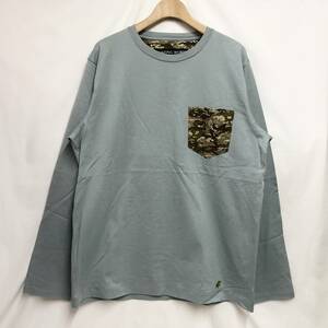 0* translation equipped new goods unused HUNTING WORLD( hunting * world ) pocket attaching long sleeve T shirt L light blue series *0