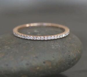 Новое № 9.5 AAA CZ Diamond Half вечность Кольцо розовое золото 18 кг с бриллиантовым кольцом присутствует бесплатная доставка