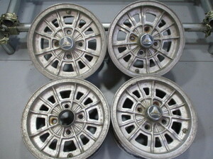 H93☆中古ホイール☆ALMEX 13×5.5J 114.3　4Ｈ アルミ4枚価格！事業所/営業所止め送料無料