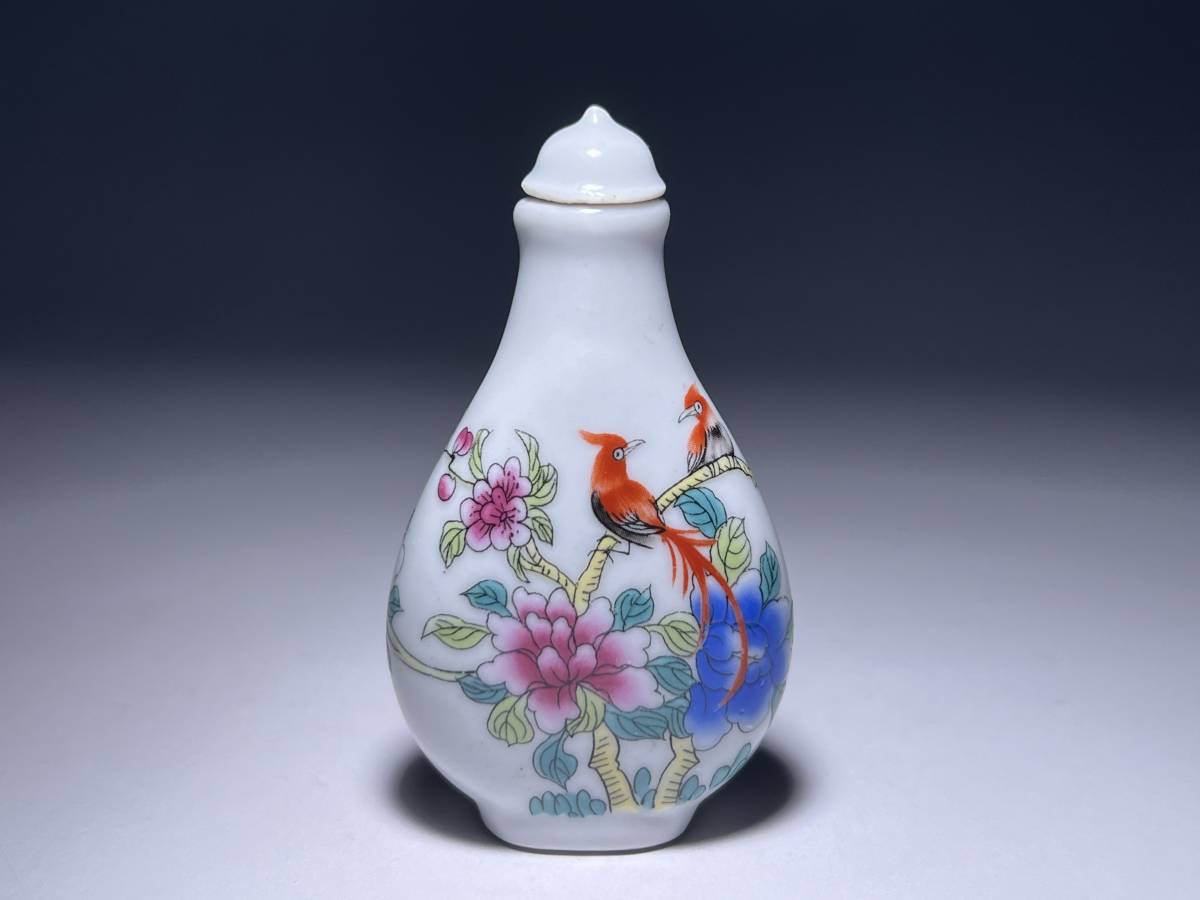 壺 花瓶 時代【鳥花笑四時好 浄窓明六月寒美雲】骨董品 中国美術 6.5kg-