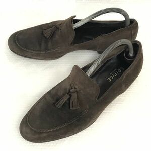 イタリア製★エディフィス/EDIFICE★スエード本革/タッセルローファー/モカシン【41/25.5-26.0/茶/BROWN】ビジネス/dress shoes◆B-83