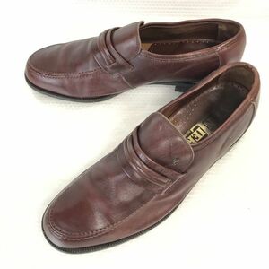 VANLIER/ヴァンライアー★オールレザー/高級本革/コインローファー/モカシン【9.5/27.5-28.0/茶/BROWN】ビジネス/dress shoes◆B-69